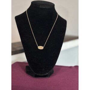 Kendra Scott Elisa Rose Gold Necklace With Rose Gold Drusy